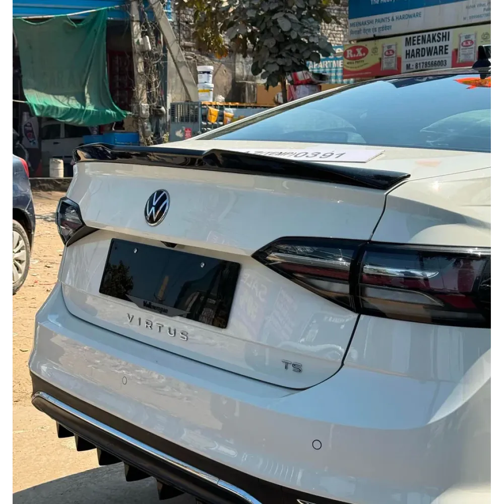 M Style Lip Spoiler For Skoda Slavia 2022 Onwards - Glossy Black