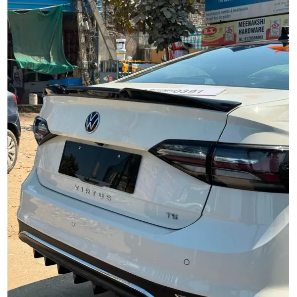 M Style Lip Spoiler For Skoda Slavia 2022 Onwards - Glossy Black