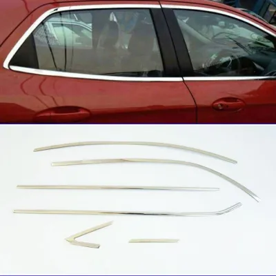 Hyundai Xcent Full Window Chrome Garnish Trims (Set Of 12Pcs.)