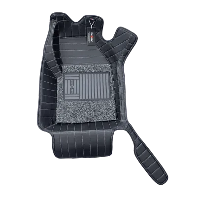 Carhatke Tata Safari 7 Seater 2021-23 7D Leatherette Car Floor Mats - Black 