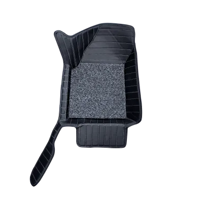Carhatke Tata Safari 7 Seater 2021-23 7D Leatherette Car Floor Mats - Black 