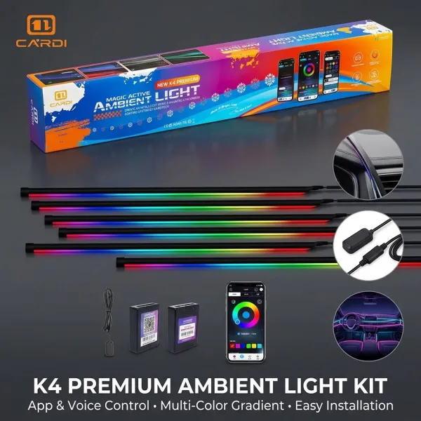Cardi K4 Active Ultra Ambient RGB LED Interior Lights - 10 Pieces