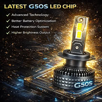 Carhatke 160W Tri Color LED Headlight Bulb H1 for Car - Remote Control + Flasher