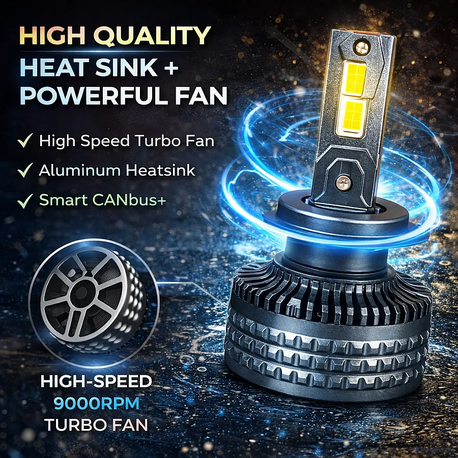 Carhatke 160W Tri Color LED Headlight Bulb H4/H19 for Car & Bike - Remote Control + Flasher