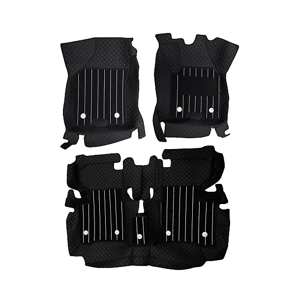 Black Luxury Florino Floor Mats for Honda Amaze 2025 Onwards  - Manual
