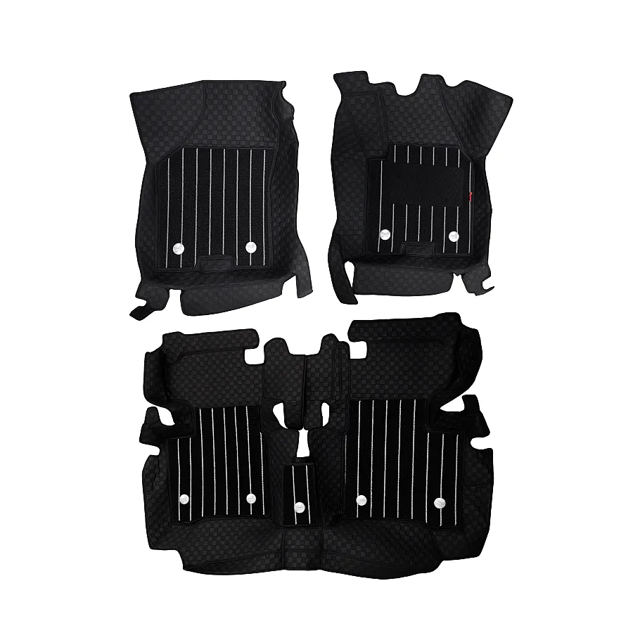 Black Luxury Florino Floor Mats for Honda Amaze 2025 Onwards  - Automatic