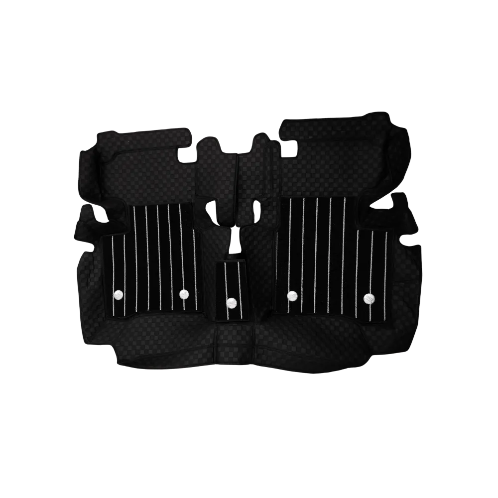 Black Luxury Florino Floor Mats for Honda Amaze 2018-24  - Manual