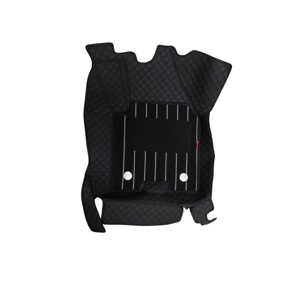 Black Luxury Florino Floor Mats for Honda Amaze 2018-24  - Manual