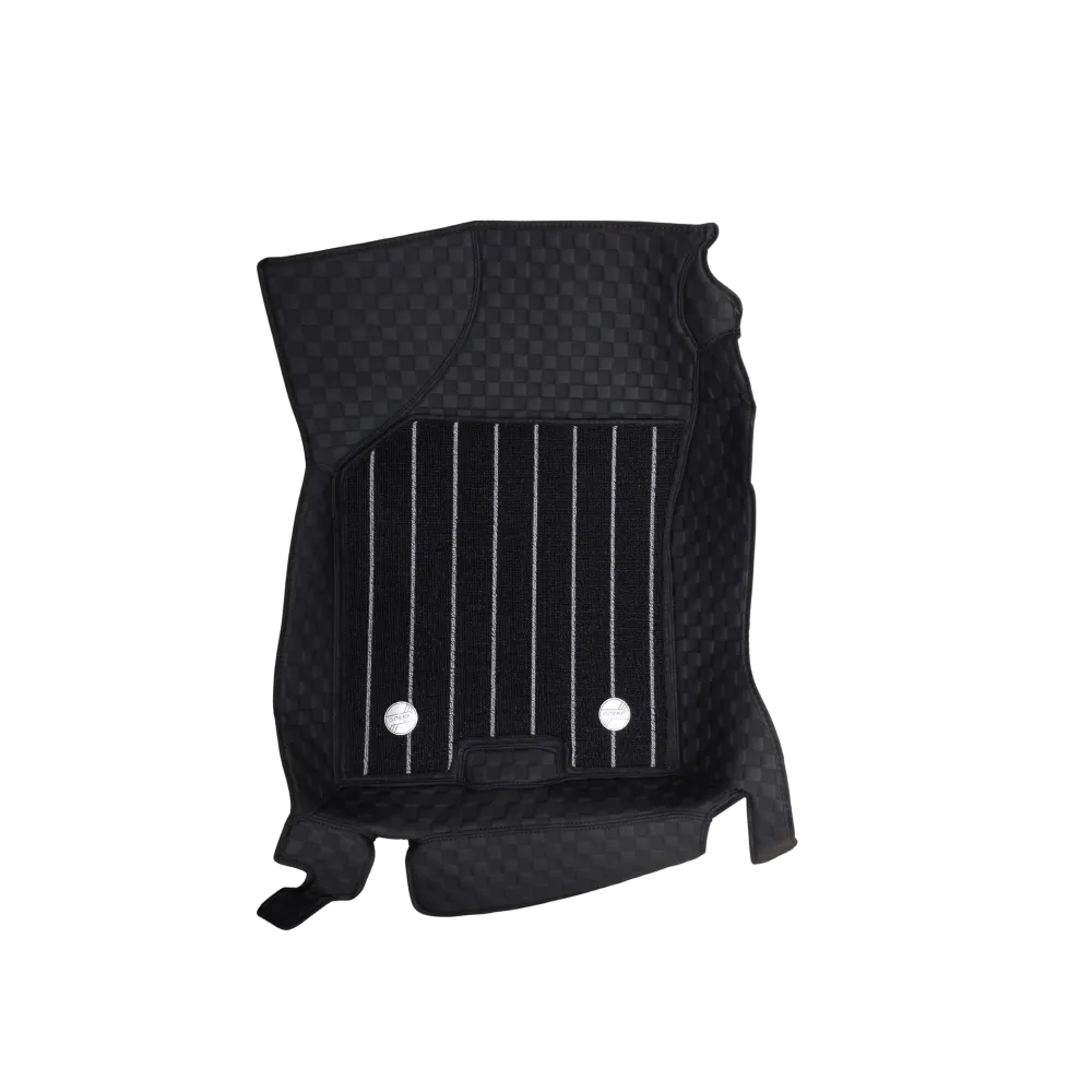 Black Luxury Florino Floor Mats for Honda Amaze 2018-24  - Manual