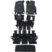 Black Color Luxury Florino Floor Mats for Hyundai Alcazar 2021-24 - 7 Seater