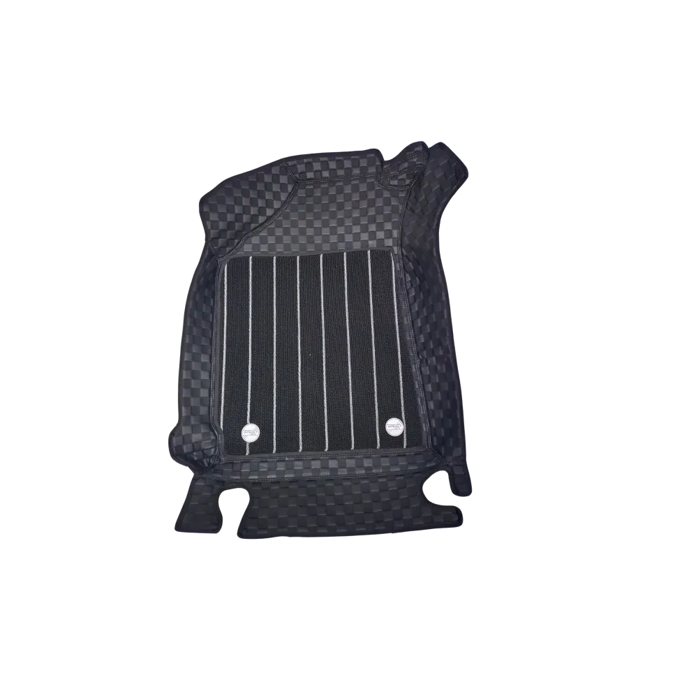Black Color Luxury Florino Floor Mats for Hyundai Alcazar 2021-24 - 7 Seater