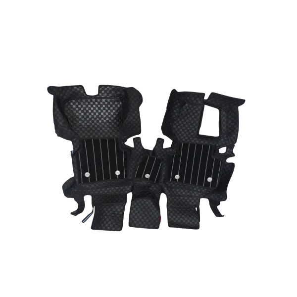 Black Color Luxury Florino Floor Mats for Hyundai Alcazar 2021-24 - 7 Seater Black Color Luxury Florino Floor Mats for Hyundai Alcazar 2021-24 - 7 Seater