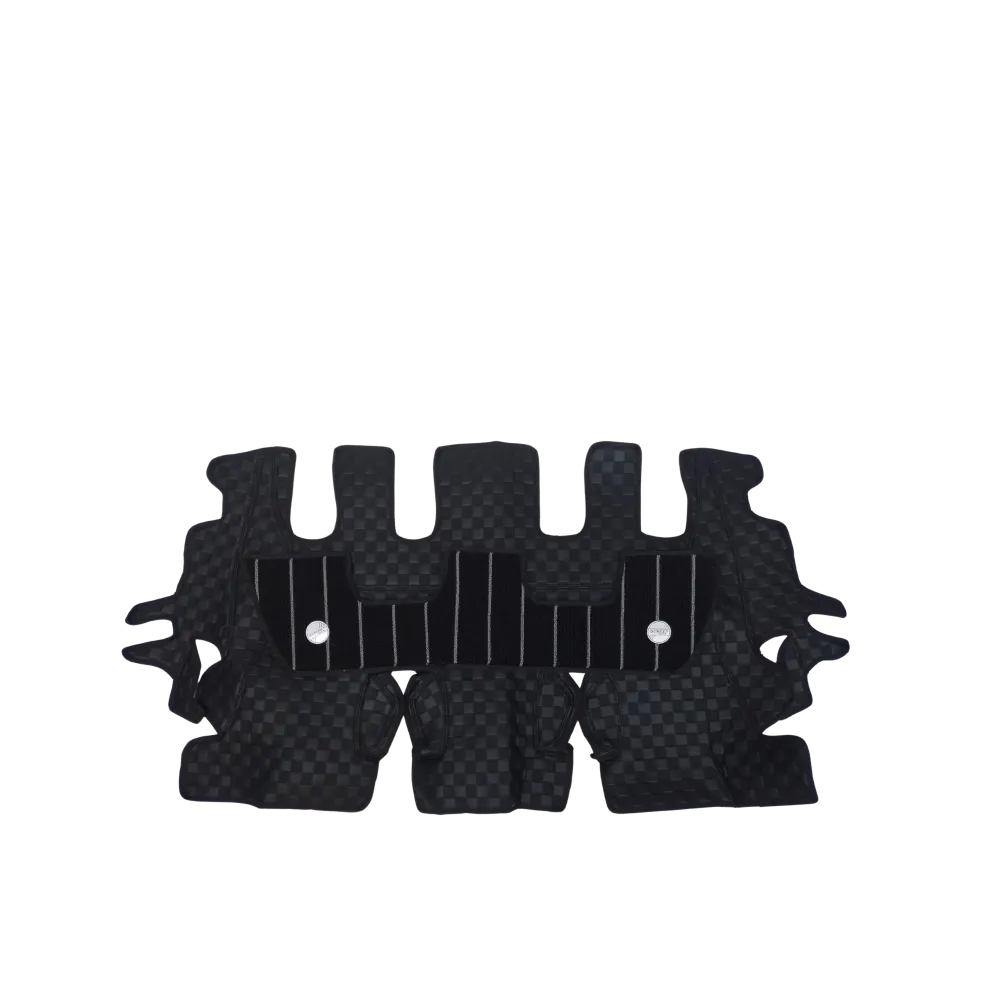 Black Color Luxury Florino Floor Mats for Hyundai Alcazar 2021-24 - 7 Seater