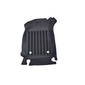 Black Color Luxury Florino Floor Mats for Hyundai Alcazar 2024 Onwards - 6 Seater