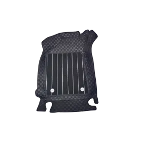 Black Color Luxury Florino Floor Mats for Hyundai Alcazar 2024 Onwards - 7 Seater Black Color Luxury Florino Floor Mats for Hyundai Alcazar 2024 Onwards - 7 Seater