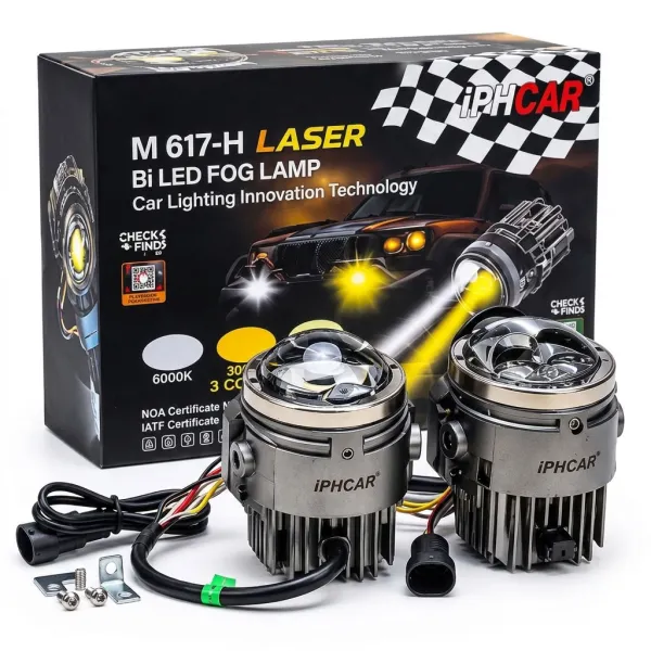 IPH Car M617-H Laser 3" Bi-LED Fog Lamp for Cars | Tri-Colour Projector Lights