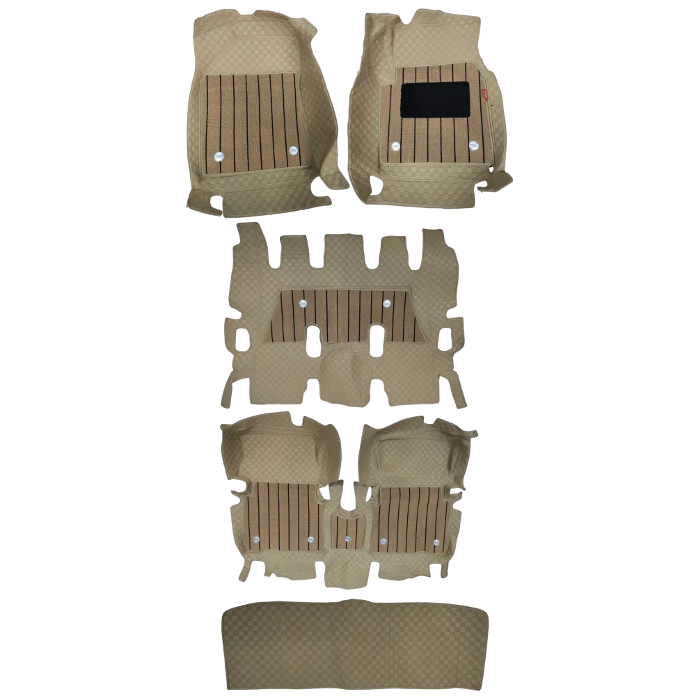 Luxury Florino Floor Mats for Kia Carens EV - Beige Color