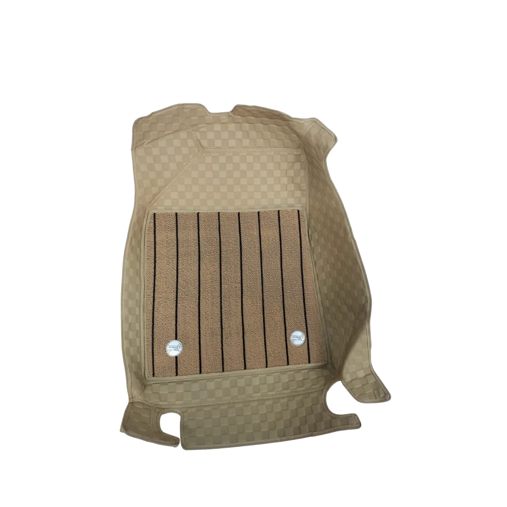 Luxury Florino Floor Mats for Kia Carens EV - Beige Color