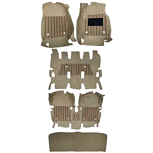 Luxury Florino Floor Mats for Kia Carens EV - Beige Color