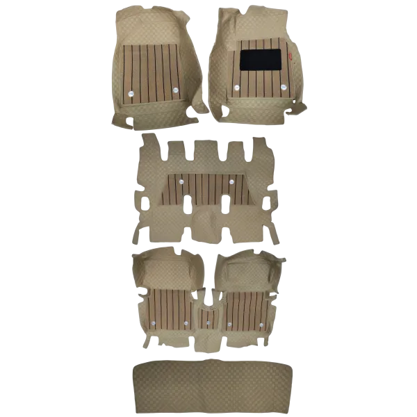 Luxury Florino Floor Mats for Kia Carens EV - Beige Color