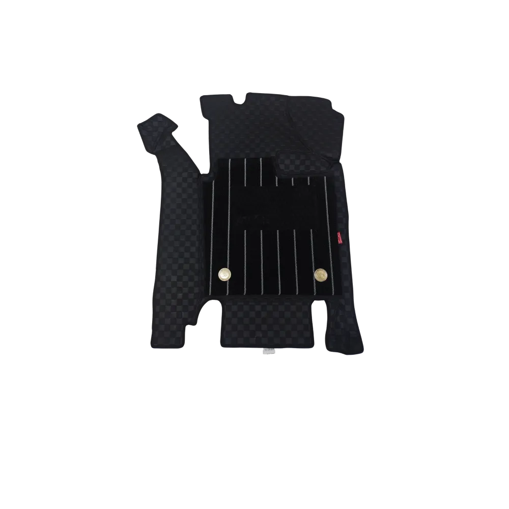 Luxury Florino Floor Mats for MG Hector Plus 6 Seater - Black Color
