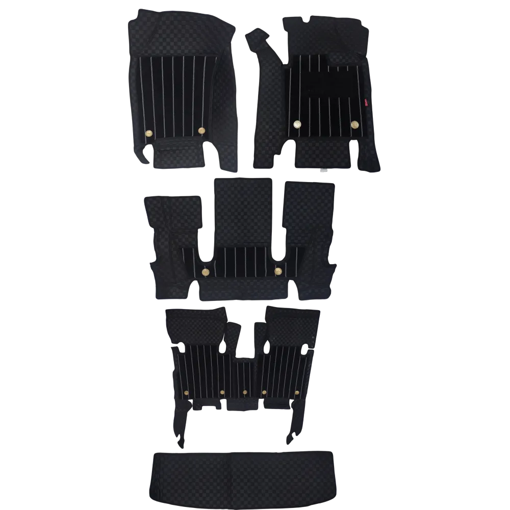 Luxury Florino Floor Mats for MG Hector Plus 6 Seater - Black Color