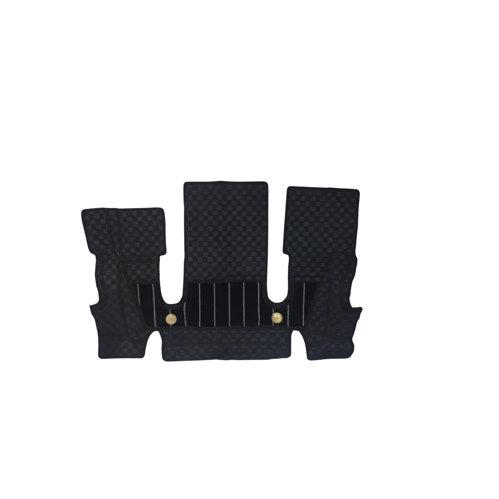 Luxury Florino Floor Mats for MG Hector Plus 6 Seater - Black Color