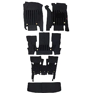 Luxury Florino Floor Mats for MG Hector Plus 7 Seater - Black Color