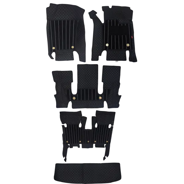 Luxury Florino Floor Mats for MG Hector Plus 6 Seater - Black Color