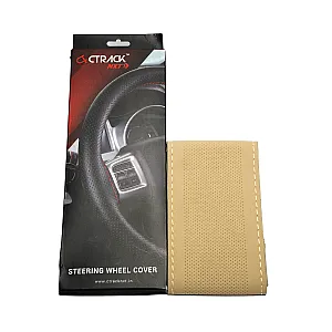 High-Quality Leather Car Steering Wheel Cover &ndash; Full Beige