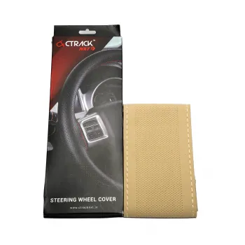 High-Quality Leather Car Steering Wheel Cover &ndash; Full Beige