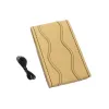 High-Quality Leather Car Steering Wheel Cover – Beige and Black Thread