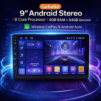 Carhatke 9” Android Stereo | 8 Core Processor |  4GB RAM+64GB Genuine | Wireless CarPlay & Android Auto