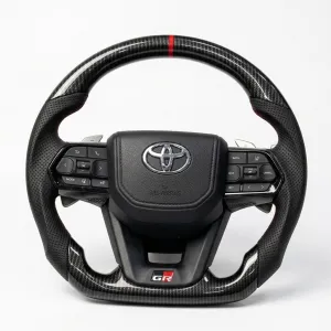 Carbon Fiber Style LC300-Inspired Steering Wheel with Paddle Shifters for Toyota Fortuner, Innova Crysta & Hilux - Copy