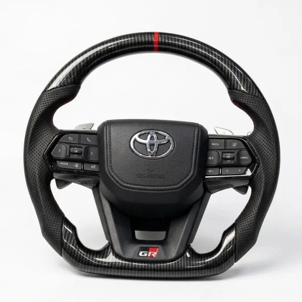 Carbon Fiber Style LC300-Inspired Steering Wheel with Paddle Shifters for Toyota Fortuner, Innova Crysta & Hilux - Copy Carbon Fiber Style LC300-Inspired Steering Wheel with Paddle Shifters for Toyota Fortuner, Innova Crysta & Hilux - Copy