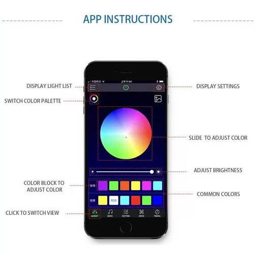 5LED 6M Multi Color RGB App LED Car Atmosphere Interior Light With Optic Fibre Cable, Bluetooth App Control For All Cars 5LED 6M Multi Color RGB App LED Car Atmosphere Interior Light With Optic Fibre Cable, Bluetooth App Control For All Cars