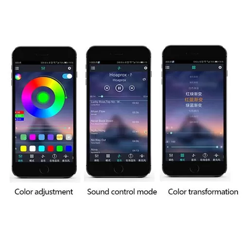 5LED 6M Multi Color RGB App LED Car Atmosphere Interior Light With Optic Fibre Cable, Bluetooth App Control For All Cars 5LED 6M Multi Color RGB App LED Car Atmosphere Interior Light With Optic Fibre Cable, Bluetooth App Control For All Cars