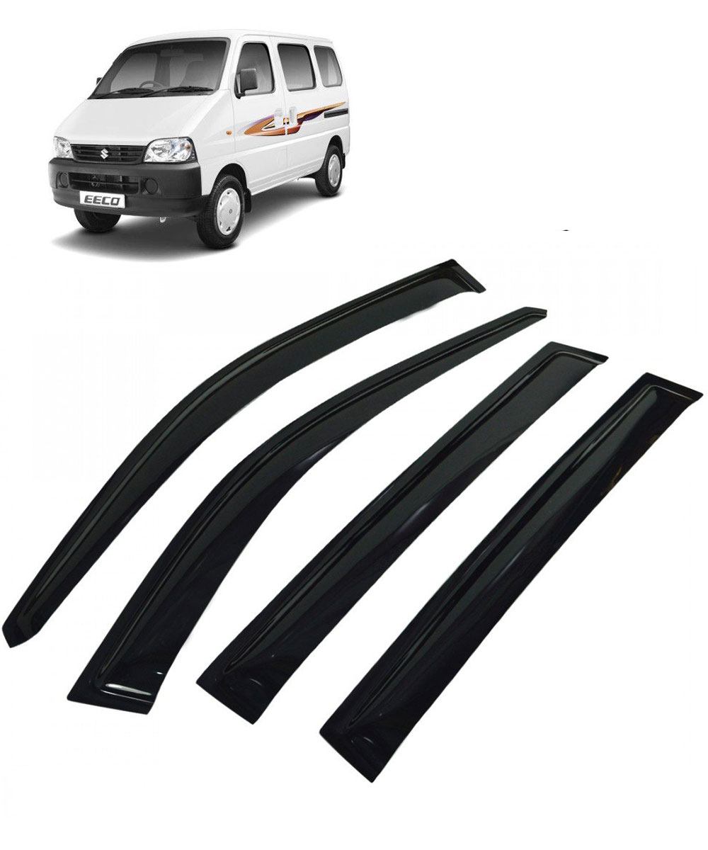 Car Window Door Visor For Maruti Suzuki Eeco Set Of (Black)
