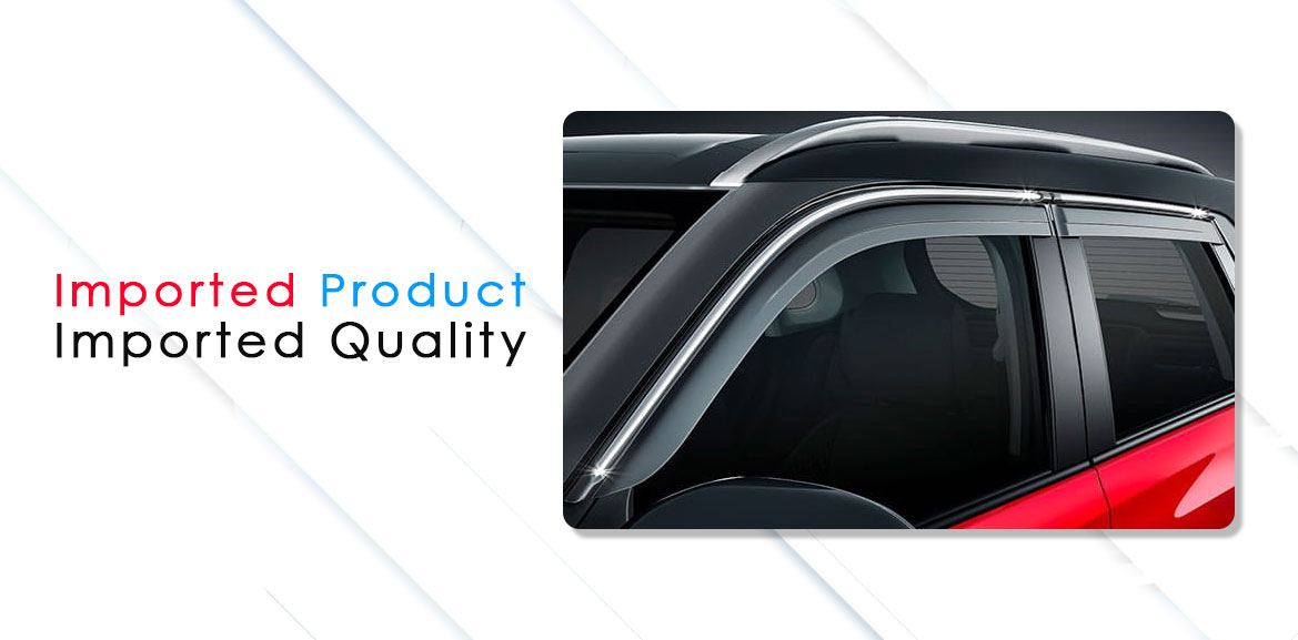 Car Window Visor with Chrome Line