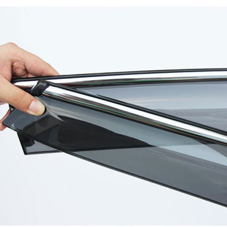 Car Window Visor with Chrome Line