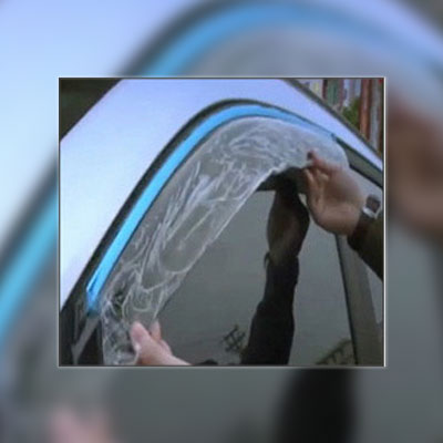 Car Window Visor with Chrome Line