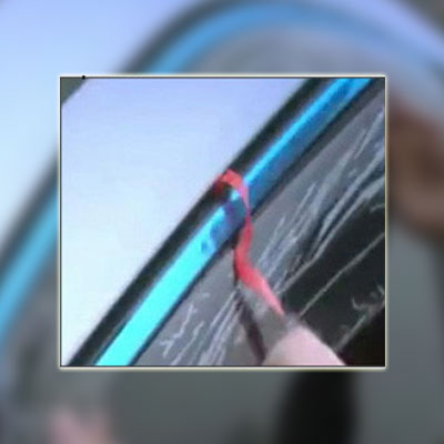 Car Window Visor with Chrome Line