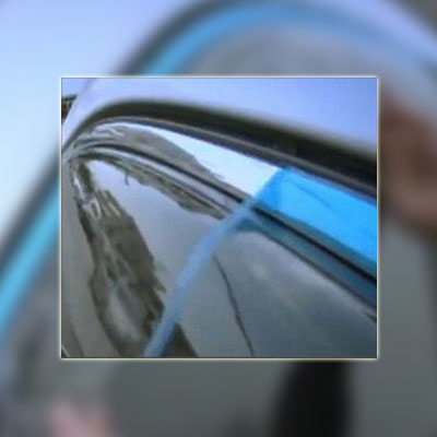 Car Window Visor with Chrome Line