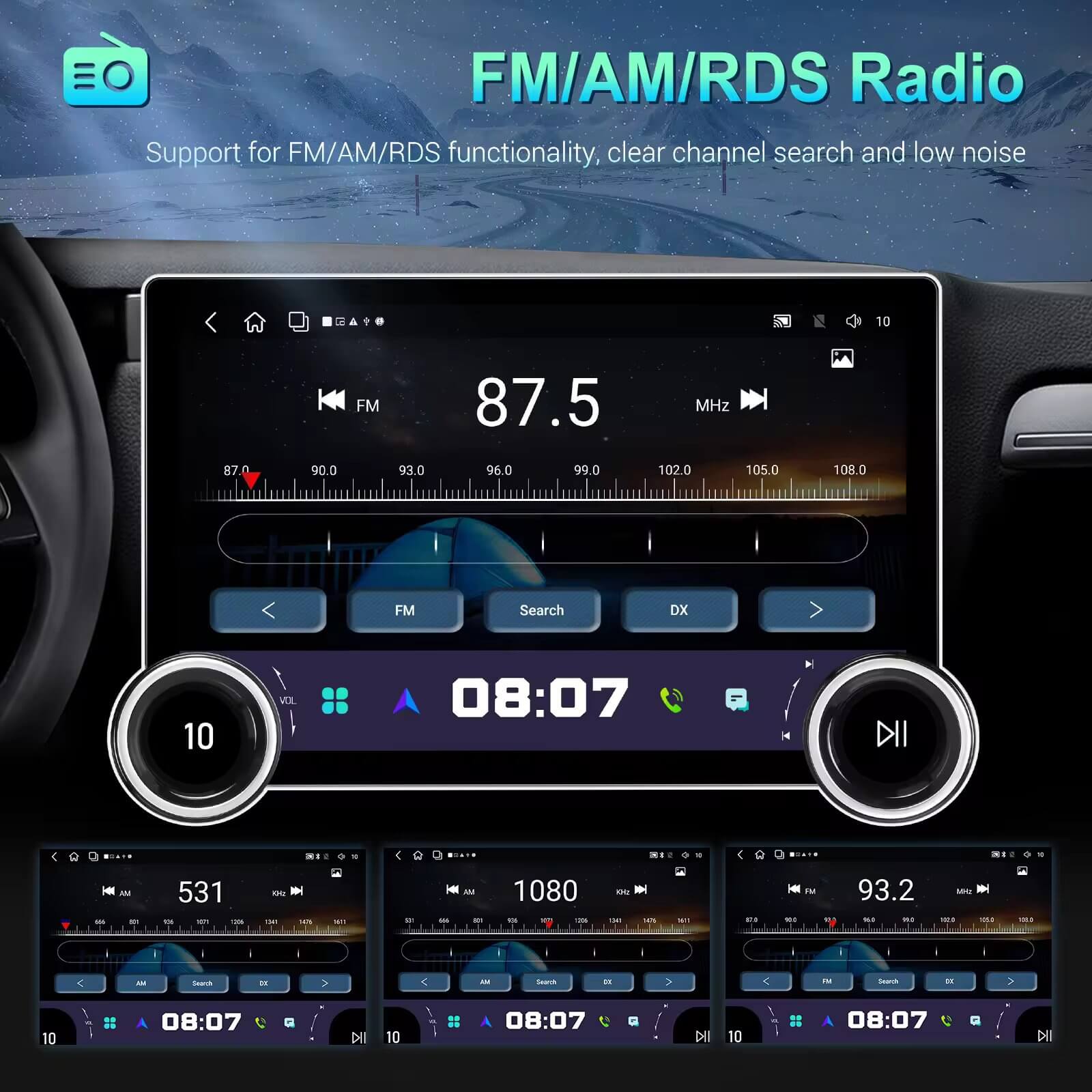 Diamond 2K 11.8 Inches Car Android Stereo Music System with 360 Camera, 2K Screen, OLED Display, Latest Android, 4G Support,  Strong 8|10 Core Processor,  Wireless Android Auto & Apple CarPlay, Bluetooth & WIFI Connectivity, FM/Radio Functionality