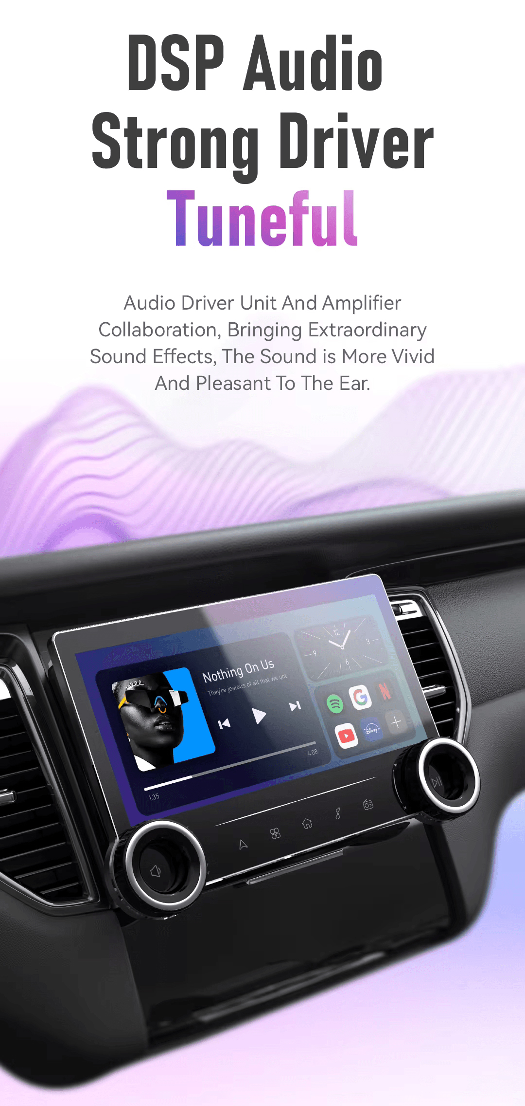 Gemstone 2K 10.36 Car Android Stereo Music System with 360 Camera, 2K Screen, OLED Display, Latest Android, 4G Support,  Strong 8|10 Core Processor,  Wireless Android Auto & Apple CarPlay, Bluetooth & WIFI Connectivity, FM/Radio Functionality