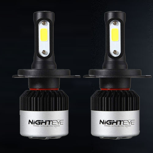 Original NightEye Automotive LED Bulb For Headlamp High Beam Low 9000LM 6500K (Cool White) - H4 (Set of 2Pcs)