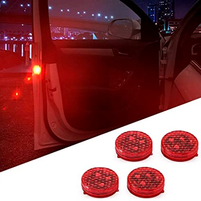 Waterproof 5 LED Wireless Car Open Door Warning  Indicator Flash Wireless Alert Lights (Set of 4Pcs, With Batteries)